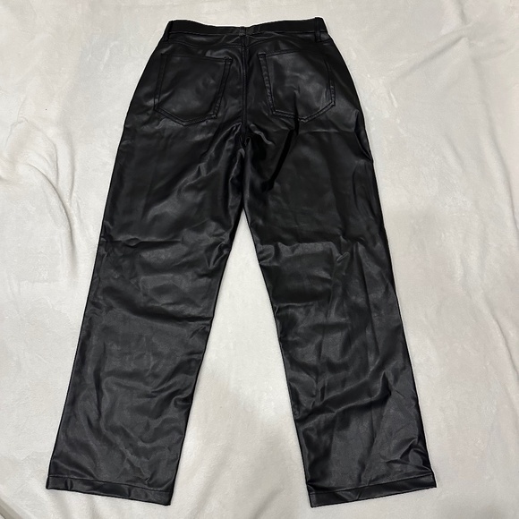 ABERCROMBIE & FITCH 90'S RELAXED VEGAN LEATHER CURVE LOVE PANTS 32 - Picture 8 of 9